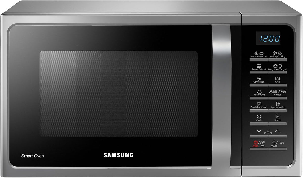 Samsung MC28H5015CS Micro-ondes Combiné, SmartOven, 900 W, Grill 1500 W, 28 L, 51,7 x 31 x 47,6 cm, Argent