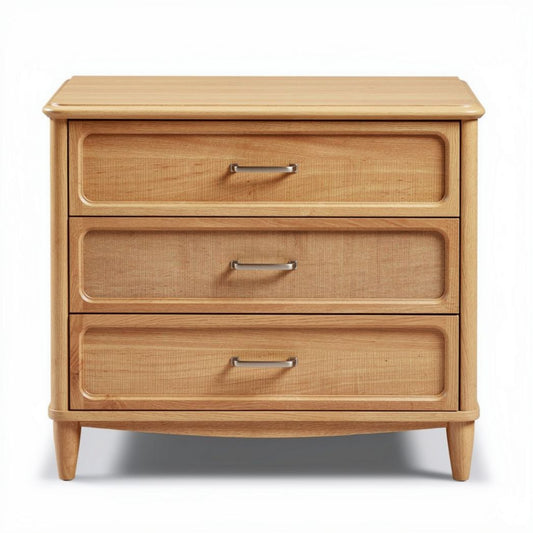 Commode en bois clair avec trois tiroirs dimensions 60 x 45 x 35cm