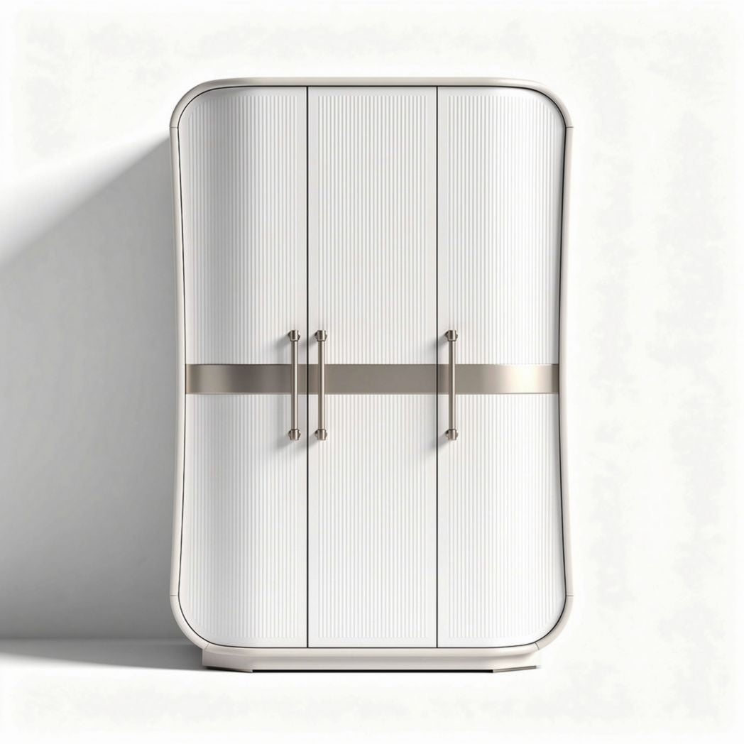 Armoire en métal blanc avec finition brillante et dimensions 80 x 40 x 160cm