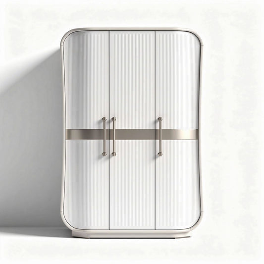 Armoire en métal blanc avec finition brillante et dimensions 80 x 40 x 160cm