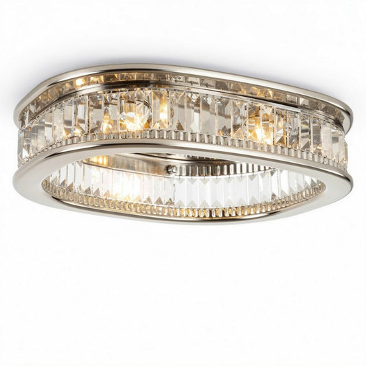 Plafonnier en cristal transparent de 30 x 15 x 7 cm pour intérieur moderne