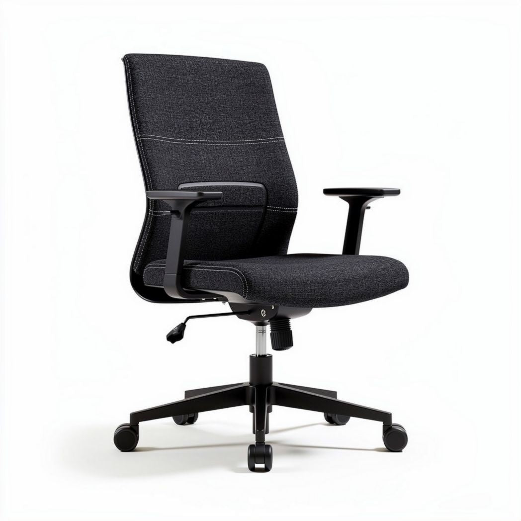 Chaise de bureau ergonomique en tissu noir dimensions 60 x 60 x 90cm