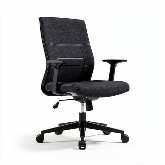 Chaise de bureau ergonomique en tissu noir dimensions 60 x 60 x 90cm