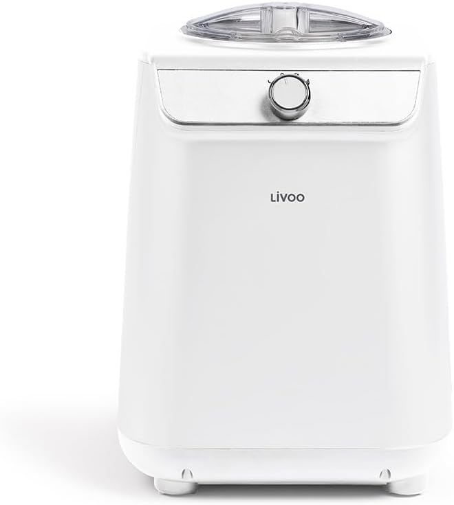 Livoo - Turbine à glace DOP223-1.2L, 135W, Glace réalisée en 60 minutes, Capacité 1,2L